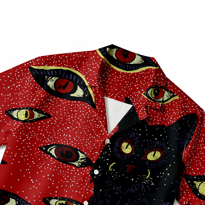Tokyocanvas Staring Cat Void Hawaiian Shirt