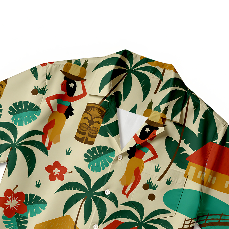 Tokyocanvas Retro Tiki Paradise Hawaiian Shirt