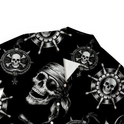 Tokyocanvas Pirate Skull Hawaiian Shirt