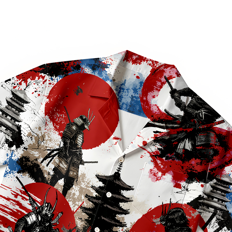 Tokyocanvas Vintage Samurai Aloha Hawaiian Shirt