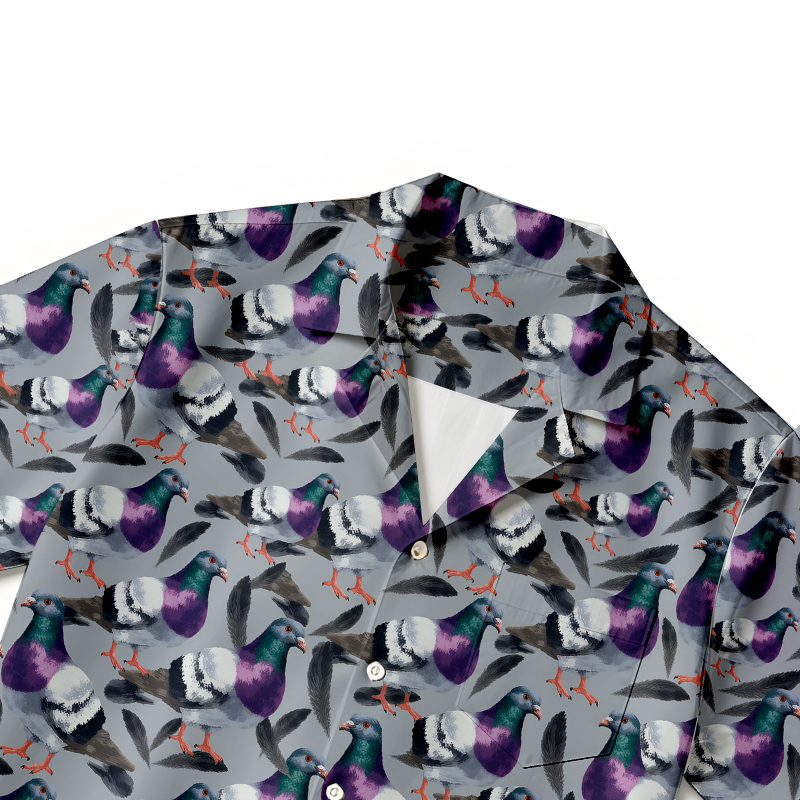 Tokyocanvas Pigeon Parade Hawaiian Shirt