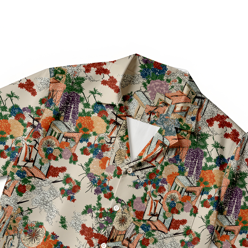 Tokyocanvas Goshoguruma Hawaiian Shirt