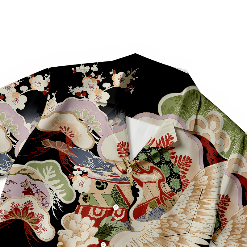 Tokyocanvas Crane Ship Hawaiian Shirt