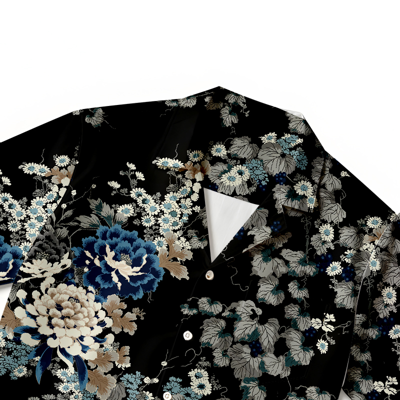 Tokyocanvas Ivy and Peony Hawaiian Shirt
