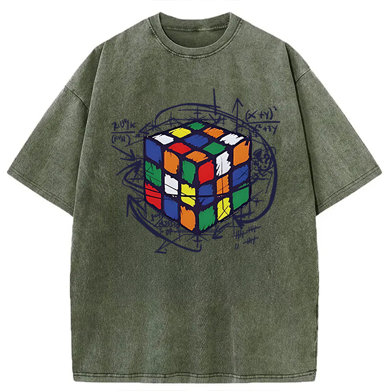 Tokyocanvas Rubik's Cube Solution Puzzle Algorithm Washed T-Shirt