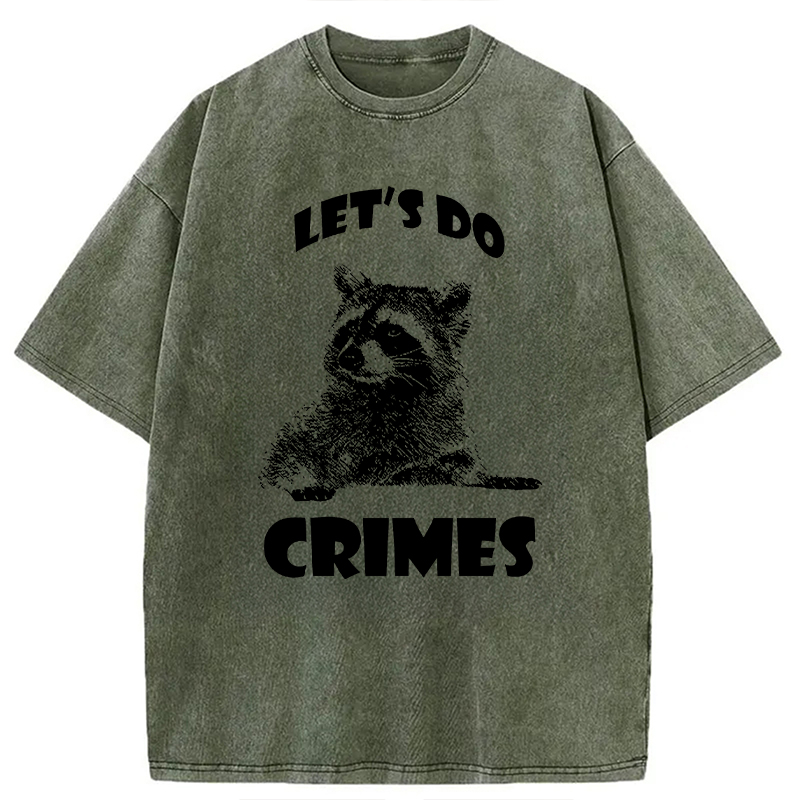 Tokyocanvas Raccoon Let's Do Crimes Washed T-Shirt