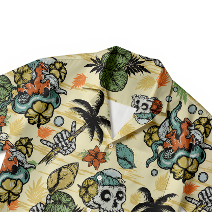 Tokyocanvas Wilderness Skull Hawaiian Shirt
