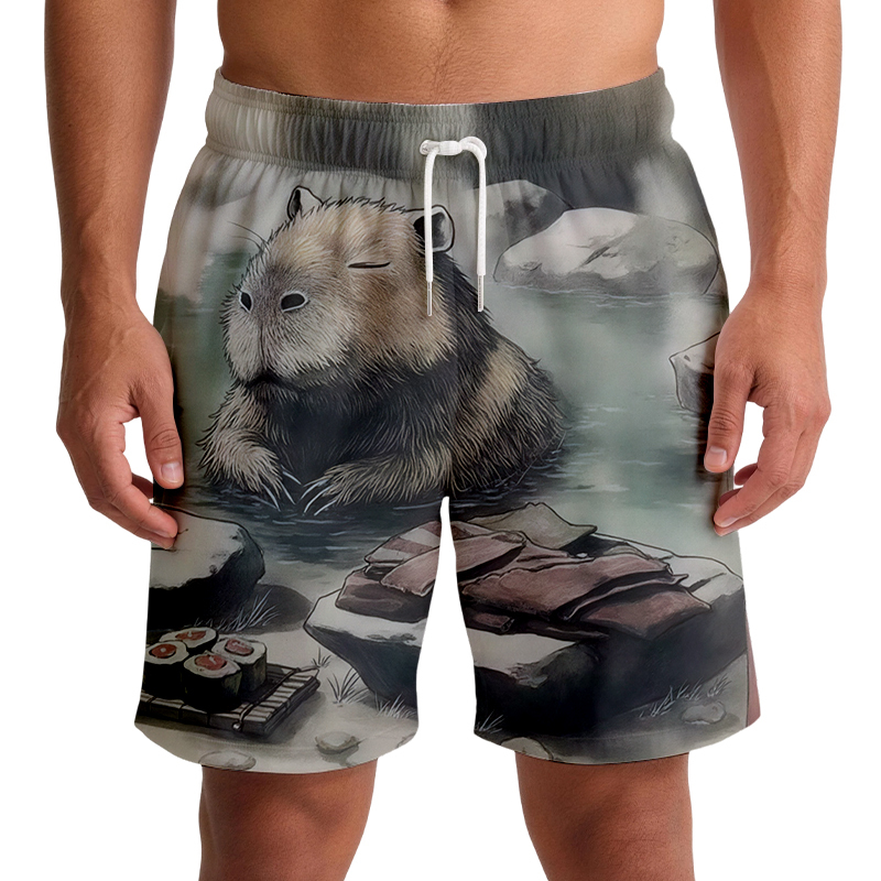 Tokyocanvas Capybara In Hot Springs Swim Short