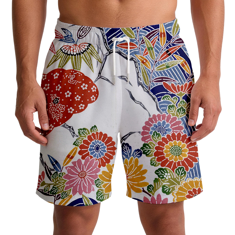 Tokyocanvas Japanese Okinawa Flowers Swim Short