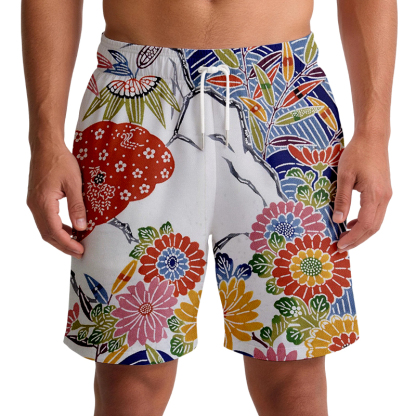 Tokyocanvas Japanese Okinawa Flowers Swim Short