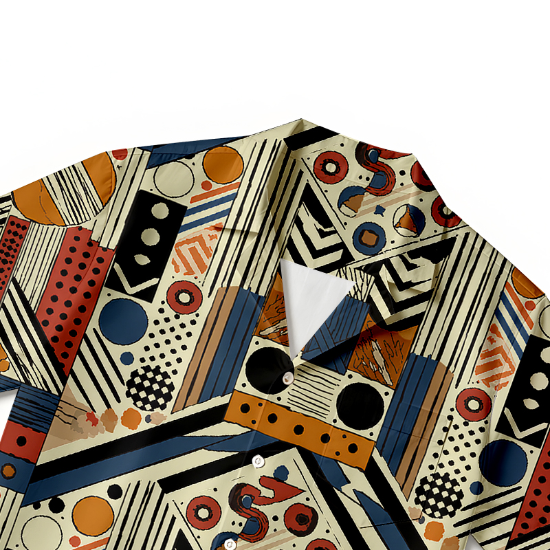 Tokyocanvas Geometric Hawaiian Shirt