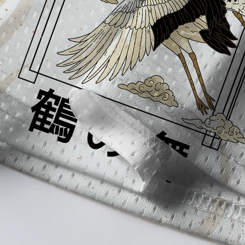 Tokyocanvas Ancient Pines & Cranes Mesh Jersey