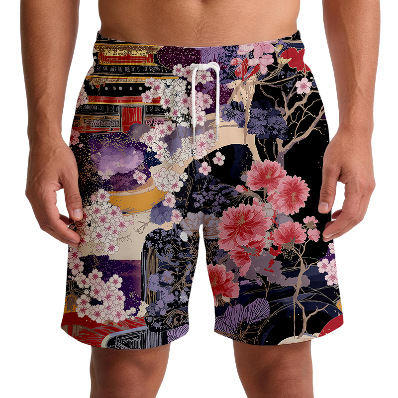 Tokyocanvas Sakura Cherry Blossom Swim Short