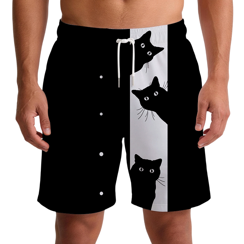 Tokyocanvas Black Cat Swim Short