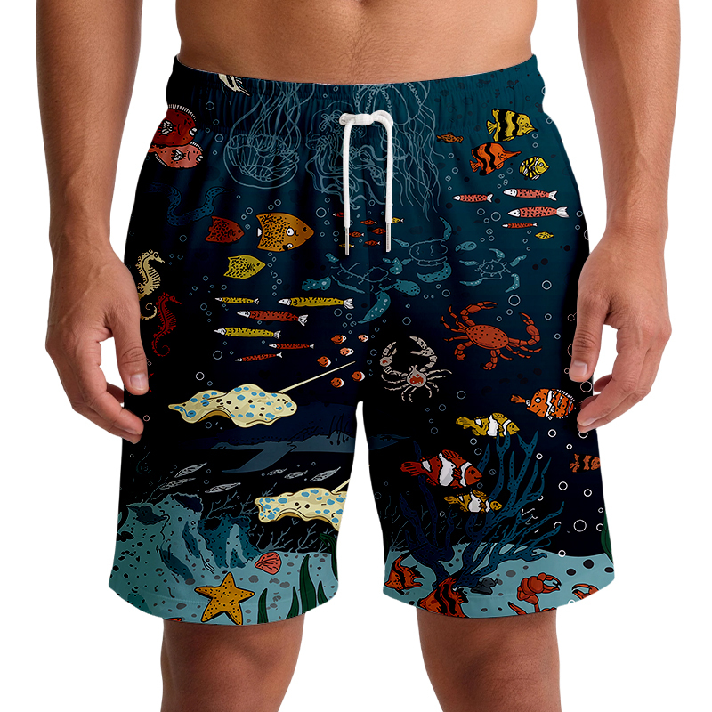 Tokyocanvas Blue Ocean Swim Short