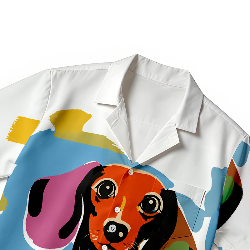 Tokyocanvas Art Dachshund Hawaiian Shirt
