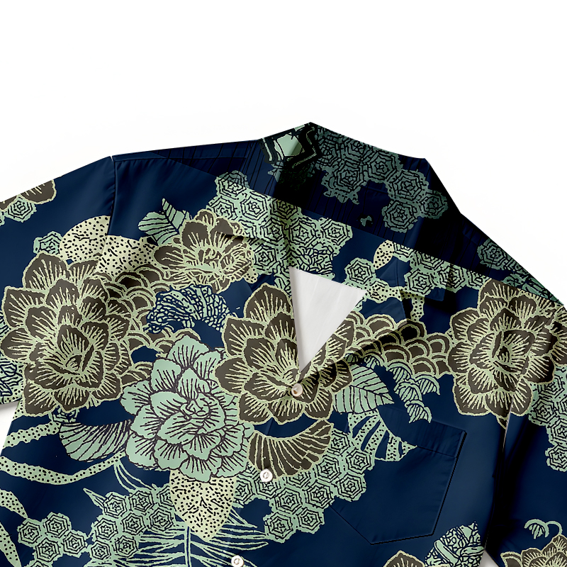 Tokyocanvas Stillness & Zen & Lotus Hawaiian Shirt