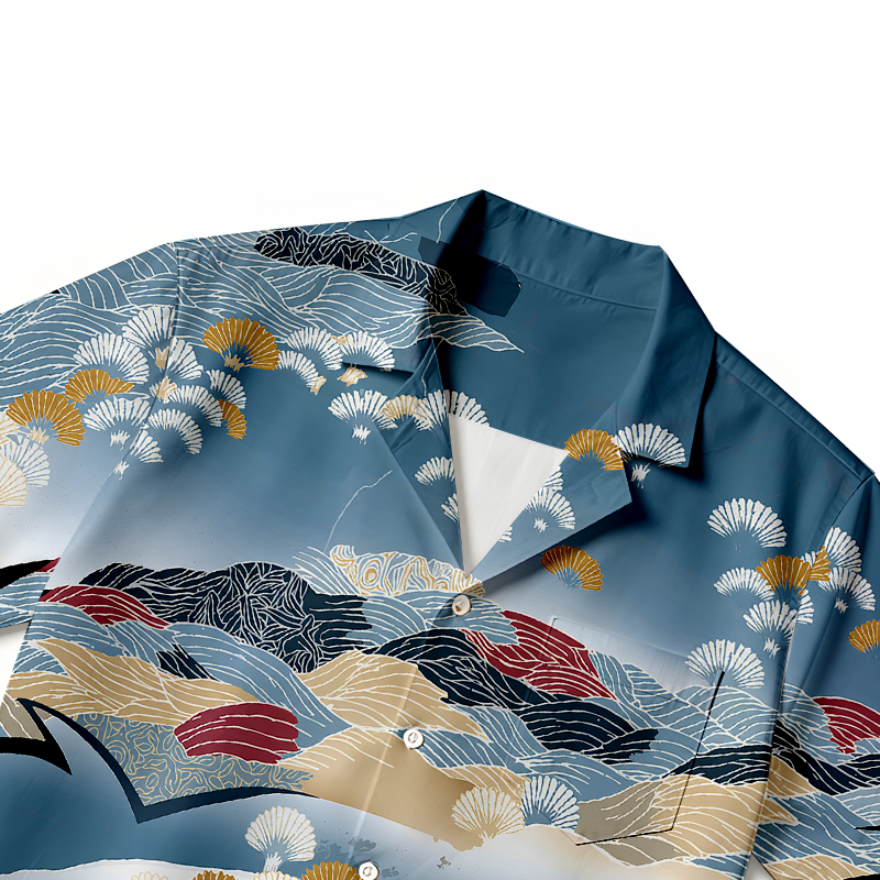 Tokyocanvas Wave Of Dandelions Hawaiian Shirt