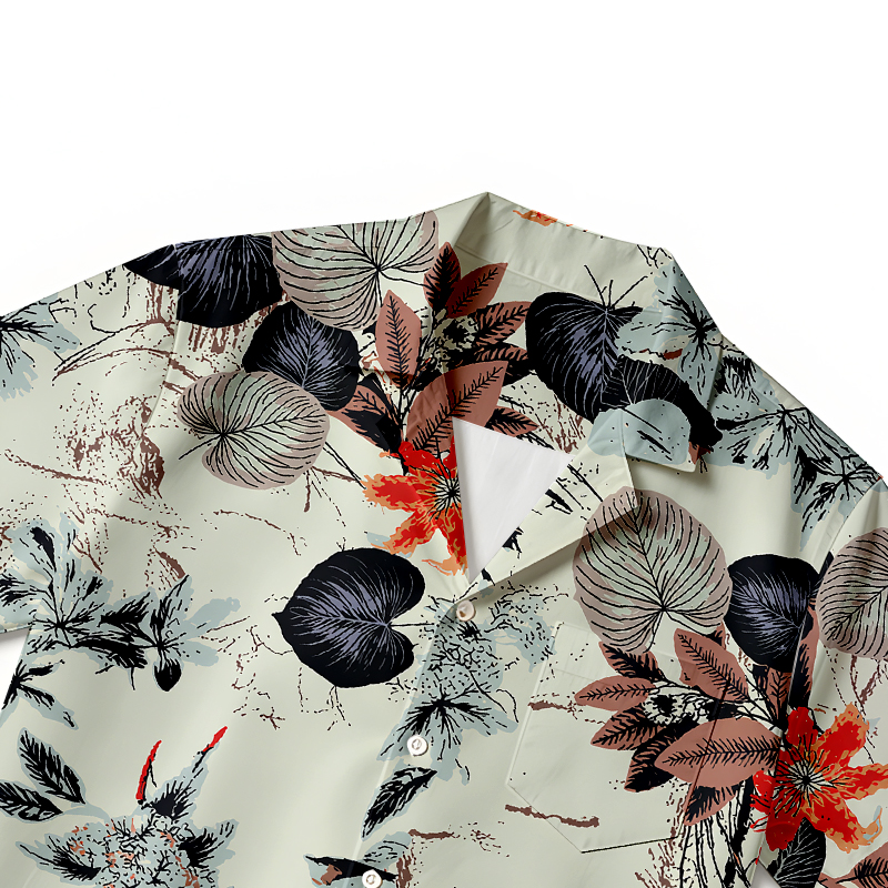 Tokyocanvas Palms Flowers Hawaiian Shirt