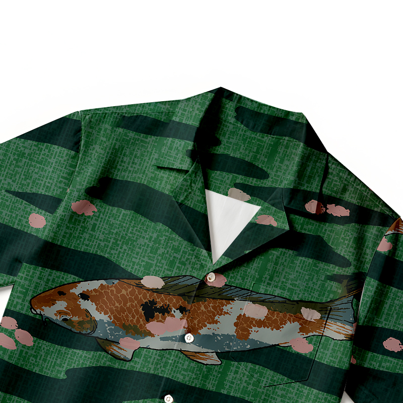 Tokyocanvas Two Koi Fish Hawaiian Shirt