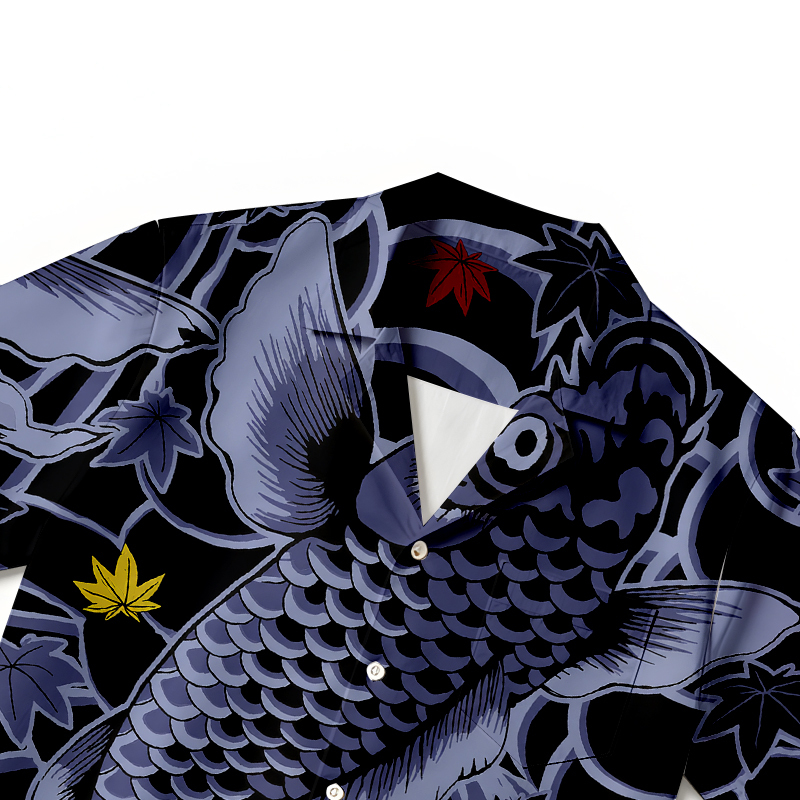Tokyocanvas Koi Fish Hawaiian Shirt