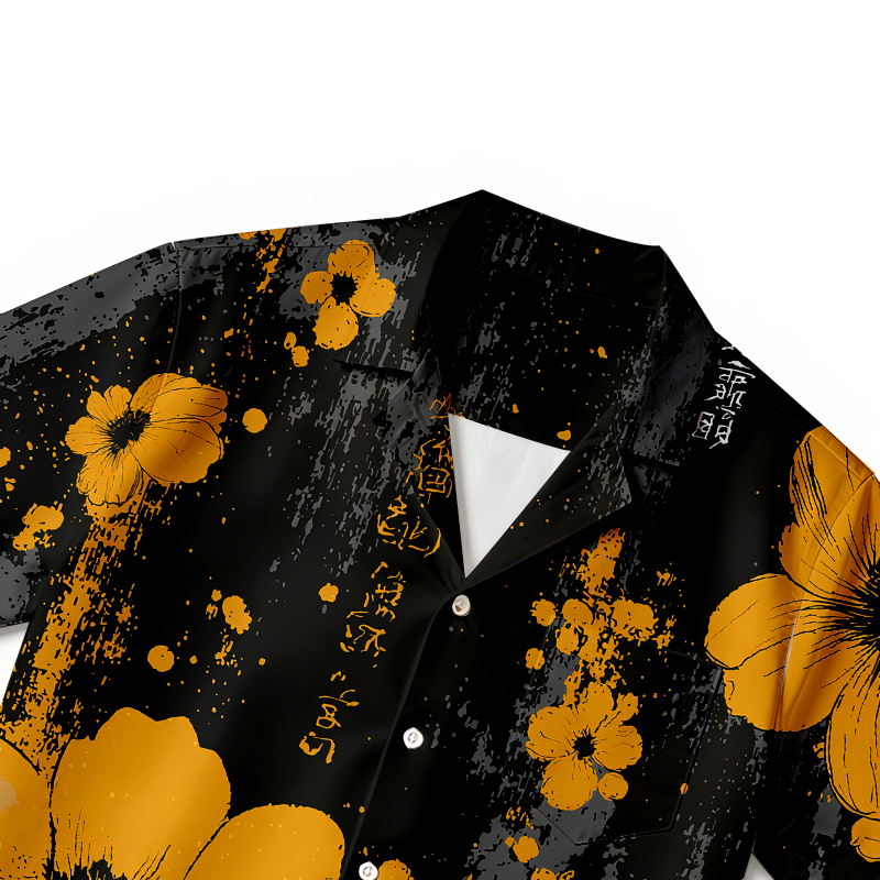 Tokyocanvas Summer Yellow Flower Hawaiian Shirt