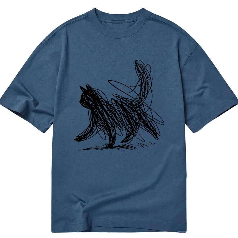 Tokyocanvas Minimalist Line Cat Classic T-Shirt