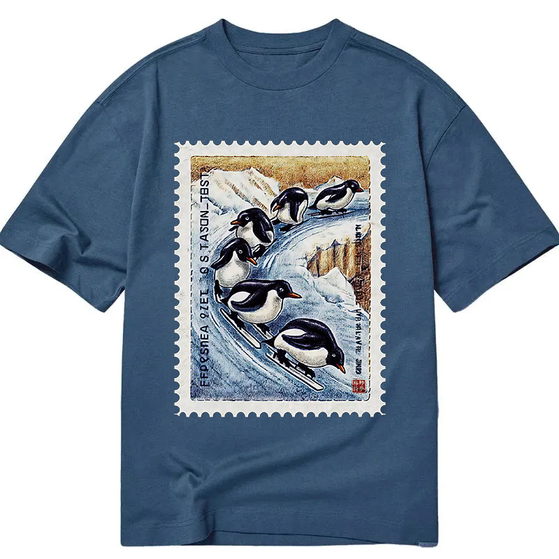 Tokyocanvas Gliding Penguin Stamp Classic T-Shirt