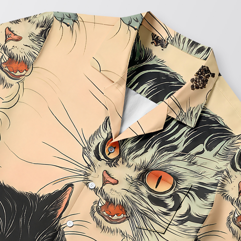 Tokyocanvas Ghost Cat Riot Hawaiian Shirt