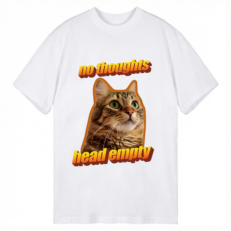Tokyocanvas No Thoughts Head Empty Cat Meme Classic T-Shirt