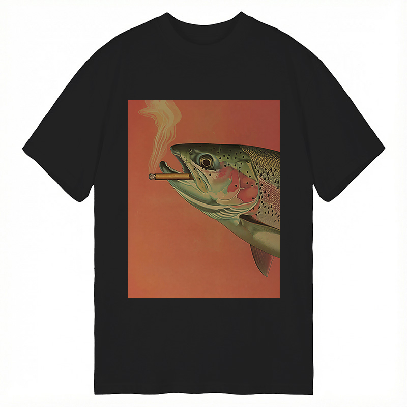Tokyocanvas Trout Smoking A Cigarette Classic T-Shirt
