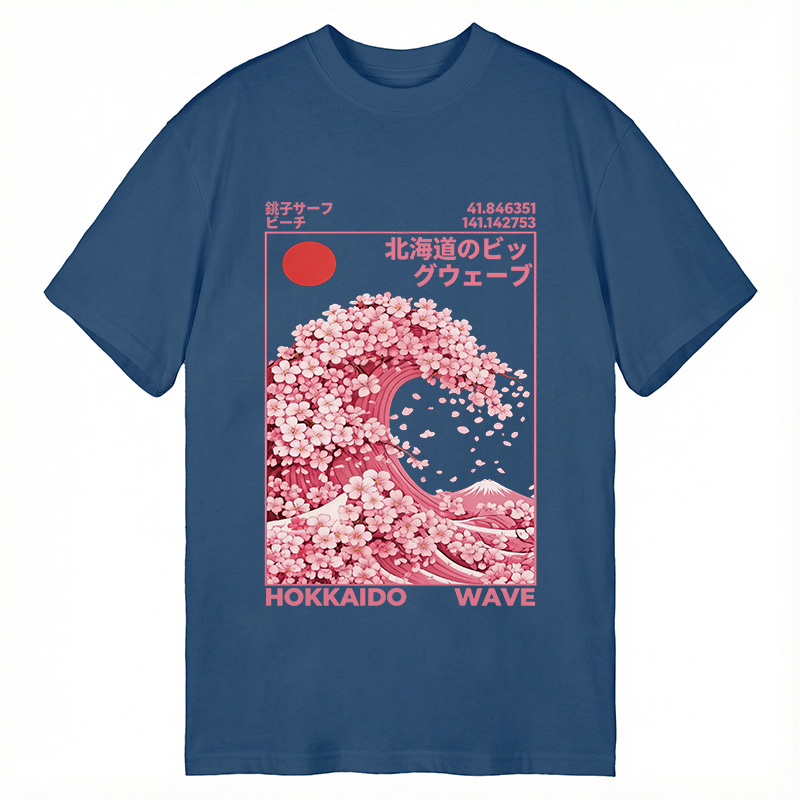Tokyocanvas Hokkaido Wave Sakura Classic T-Shirt