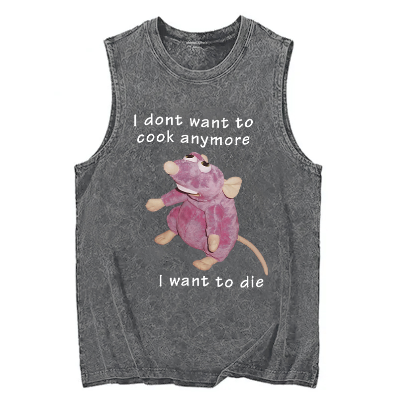 Tokyocanvas I Don't Want To Cook Anymore Washed Tank
