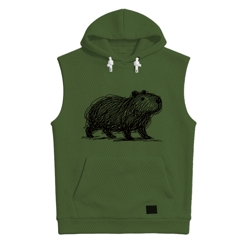 Tokyocanvas Minimalist Capybara Hooded Tank