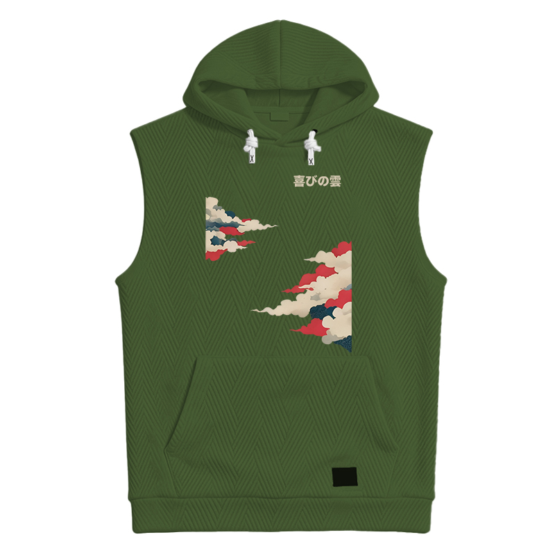 Tokyocanvas Japanese Clouds Hooded Tank
