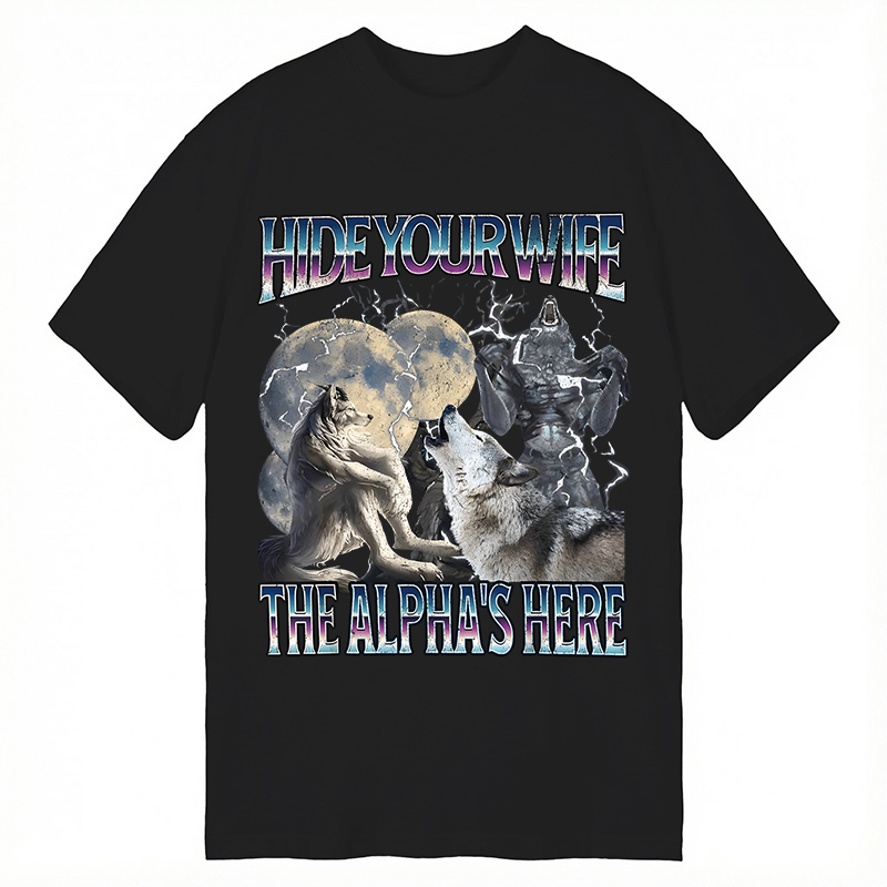 Tokyocanvas Hide Your Wife The Alpha Is Here Funny Classic T-Shirt