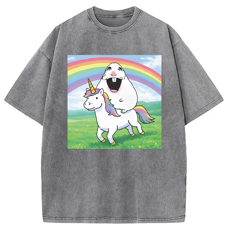 Tokyocanvas Silly Mouse Meme Washed T-Shirt