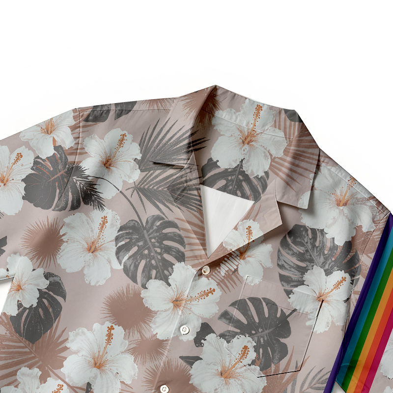 Tokyocanvas Rainbow Blooms Chic Floral Hawaiian Shirt