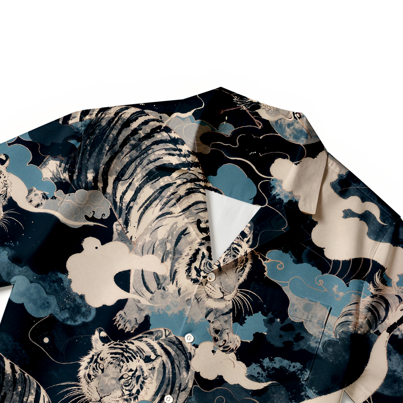 Tokyocanvas Tiger In The Waves Hawaiian Shirt