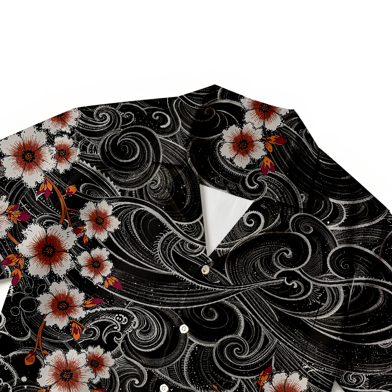 Tokyocanvas Floral Whirl Hawaiian Shirt