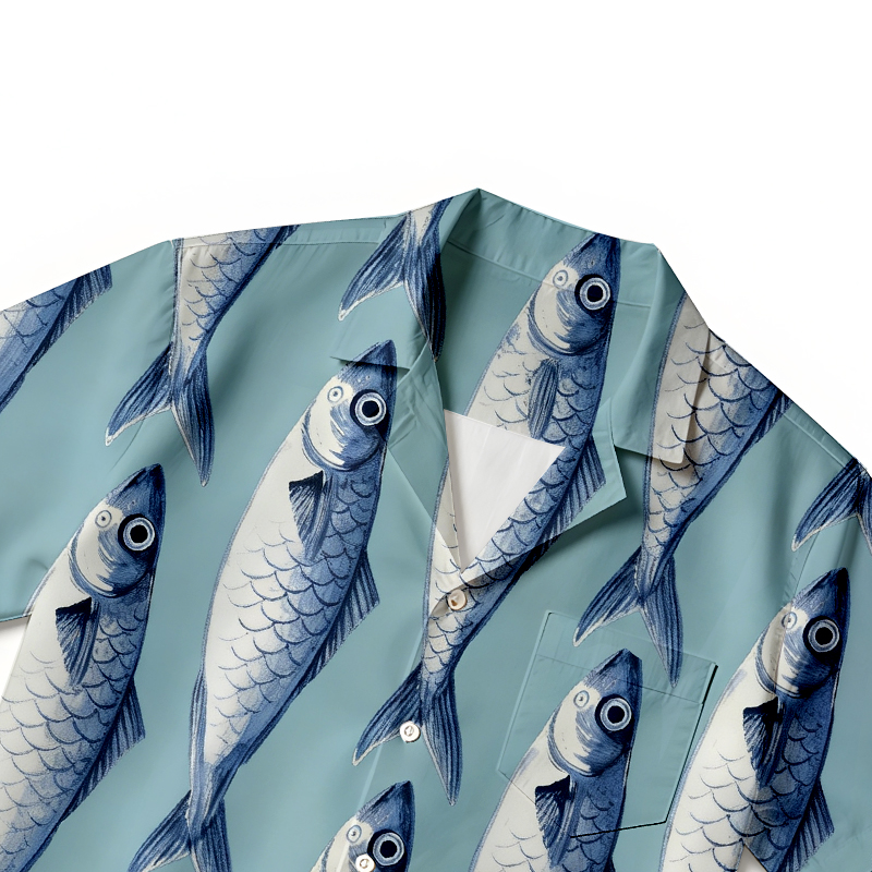 Tokyocanvas School Of Fish Hawaiian Shirt