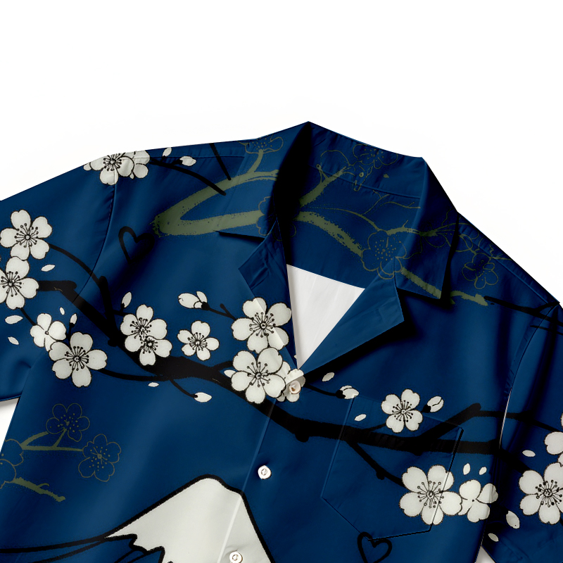 Tokyocanvas Fuji Blossoms Hawaiian Shirt