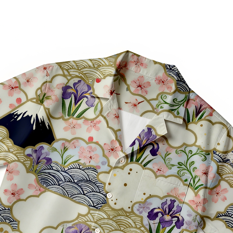 Tokyocanvas Blossoms Silhouettes Hawaiian Shirt