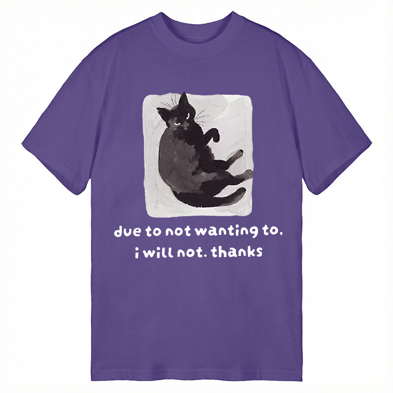 Tokyocanvas Cat Says No Thanks Funny Classic T-Shirt