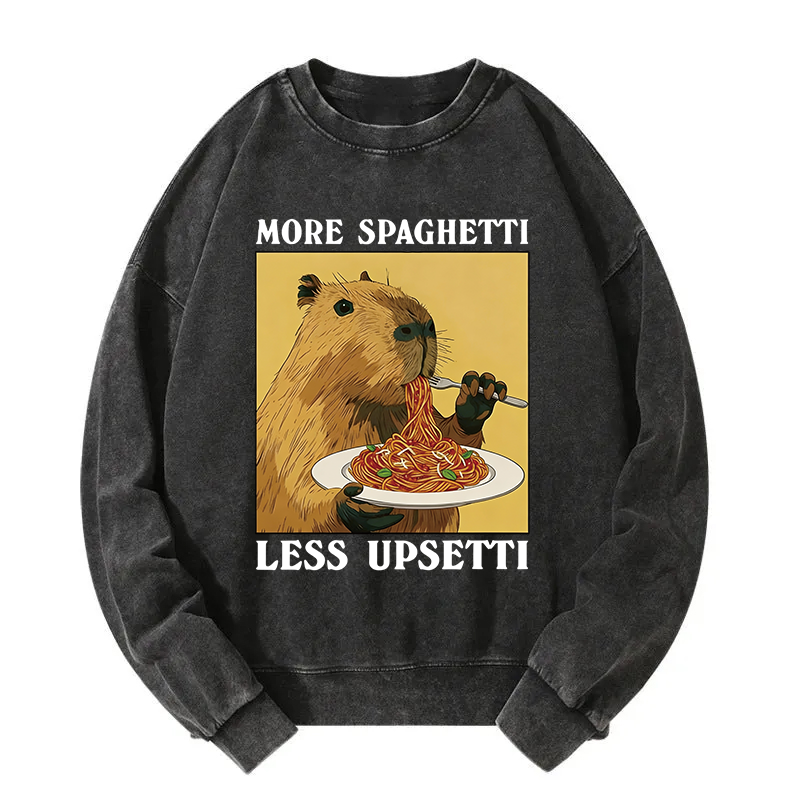 Tokyocanvas Capybara Eating Washed Sweatshirt