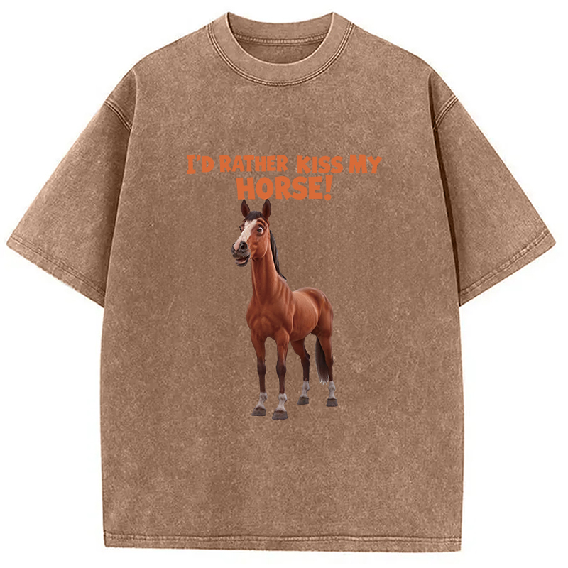 Tokyocanvas Rather Kiss My Horse Washed T-Shirt