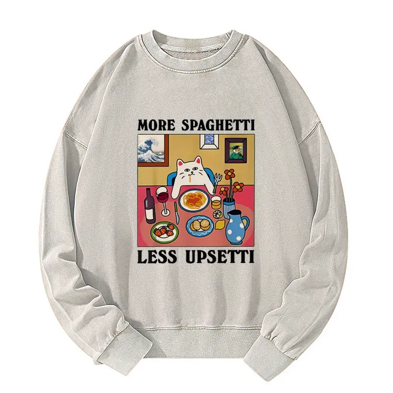 Tokyocanvas More Spaghetti Less Upsetti Washed Sweatshirt