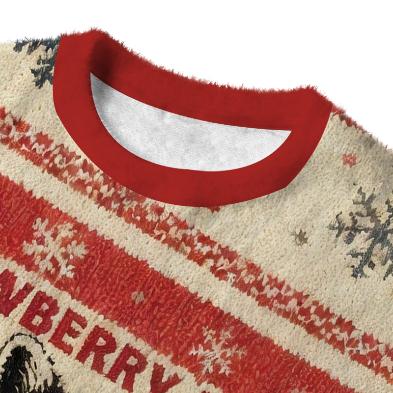 Tokyocanvas Strawberry Jams Funny Raccoon Fuzzy Christmas Ugly Sweatshirt