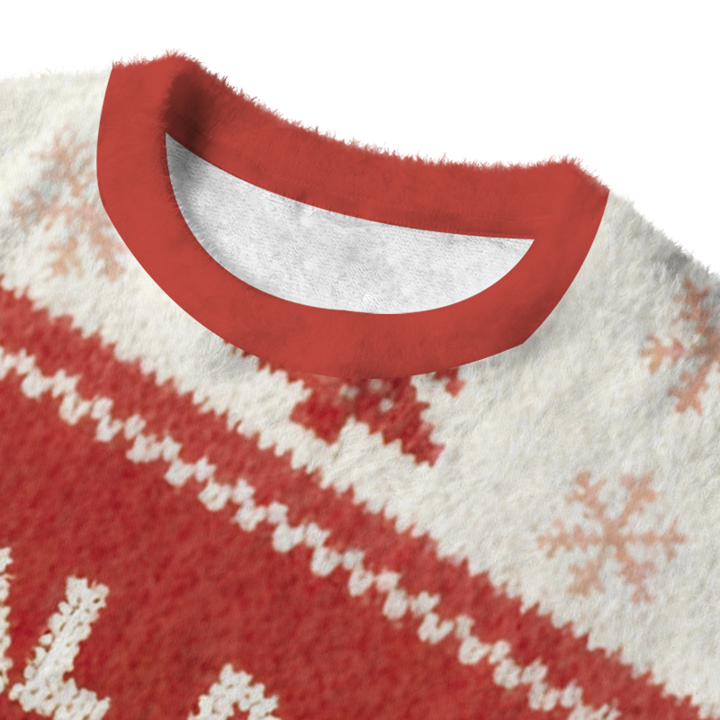 Tokyocanvas Bead Tug O War Champion Funny Red Fuzzy Christmas Ugly Sweatshirt