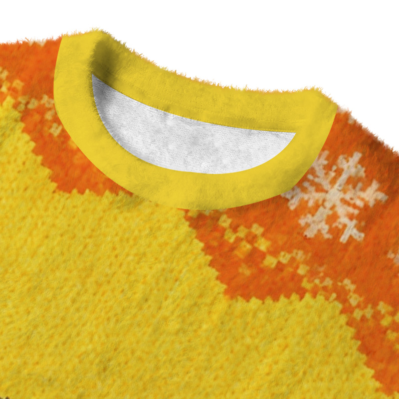 Tokyocanvas I Eat Cement Yellow Fuzzy Christmas Ugly Sweatshirt